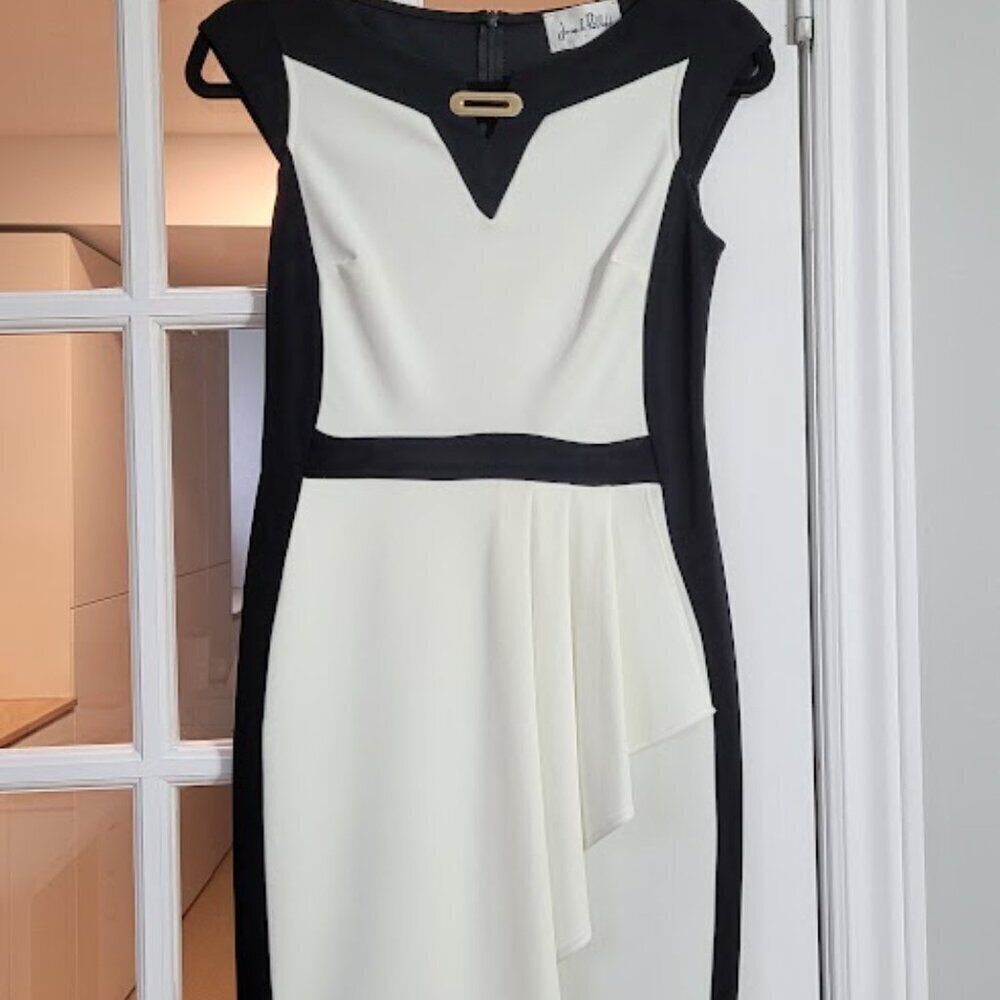 Joseph Ribkoff Dress size 4 black and white formal fitted midi pencil skirt - Picture 14 of 16